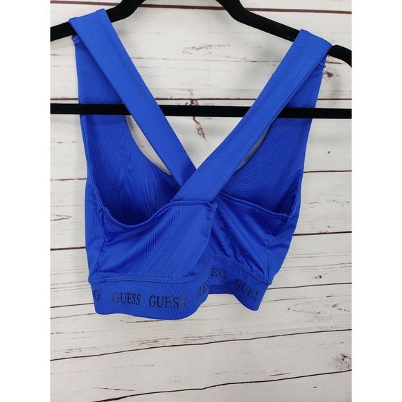 Guess Rubye Sherry Active Top Sports Bra in Macaw Blue Size S Small - Picture 6 of 8